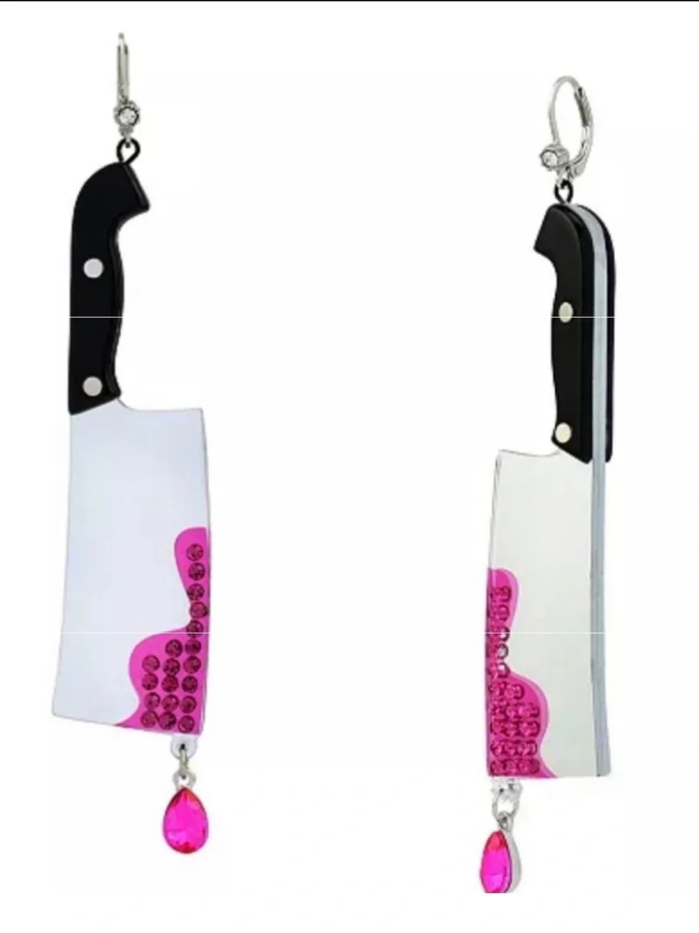 Betsey Johnson  Cleaver Drop Earrings Betsey put tiny crystal as signature.